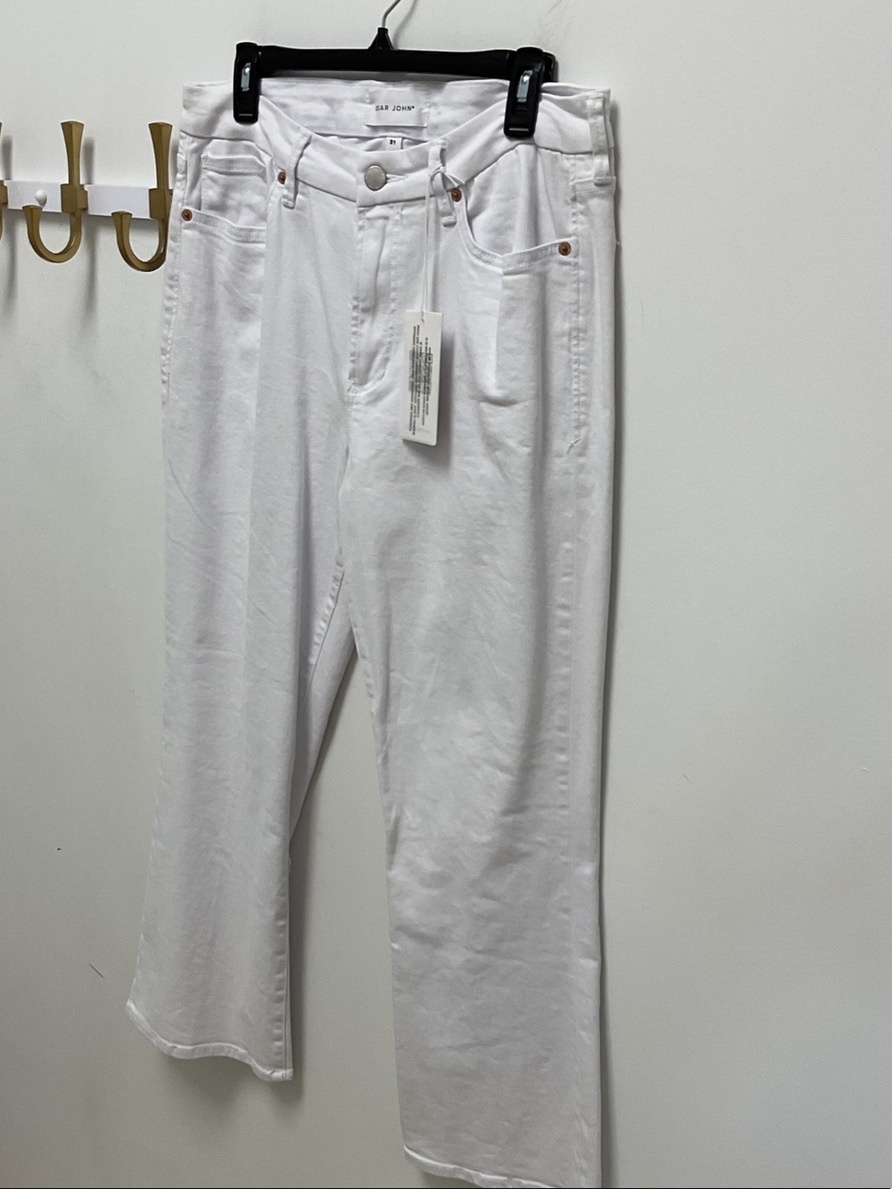 Dear John White Cropped Jeans - Slim Straight Ankle